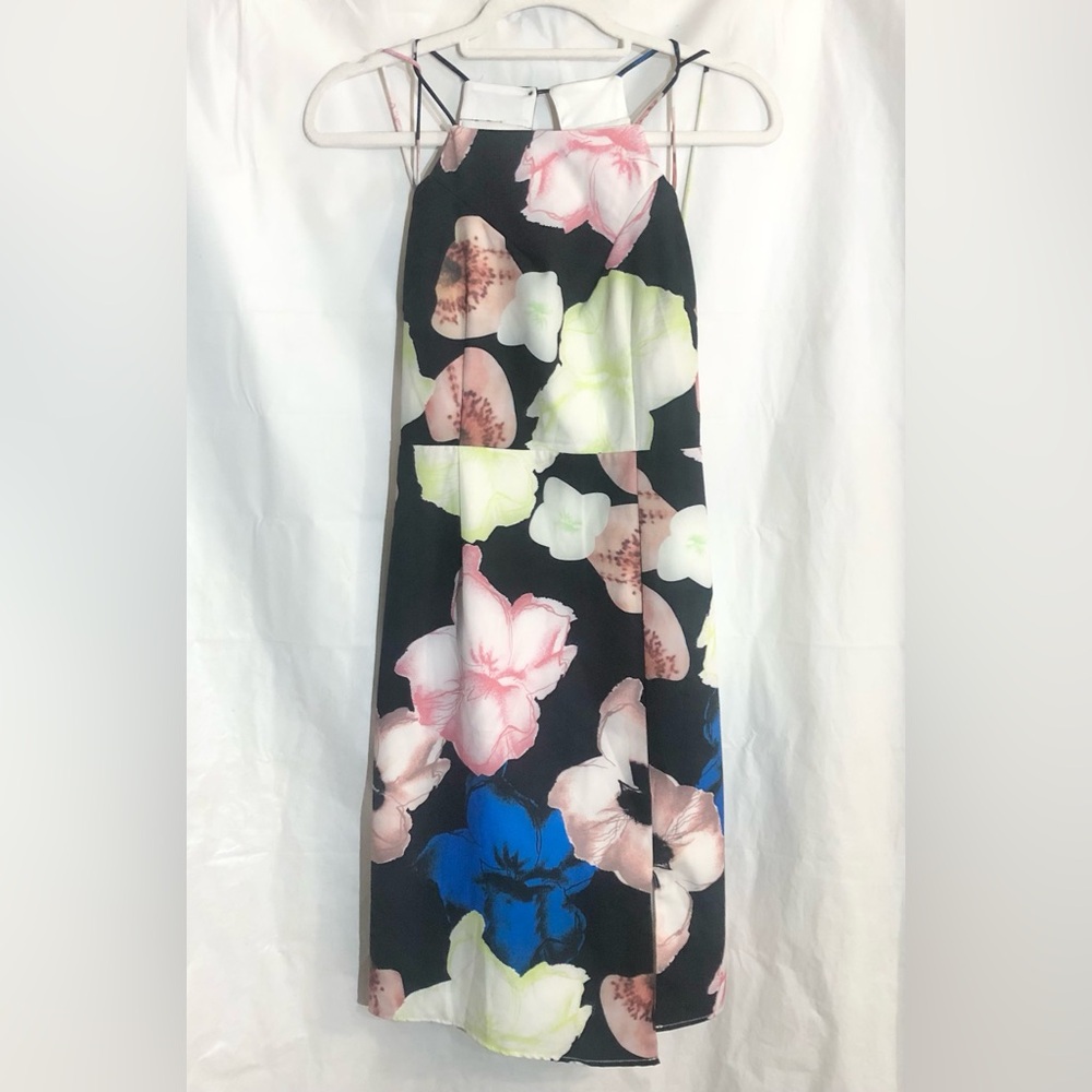 L’atiste by Amy Cocktail Dress Sz L Strappy Floral Open Back Clubbing Wedding